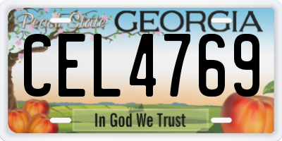 GA license plate CEL4769