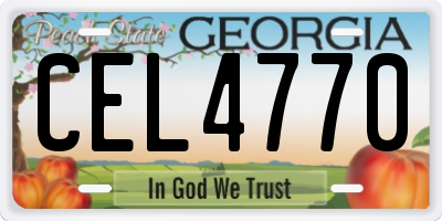GA license plate CEL4770