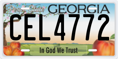 GA license plate CEL4772