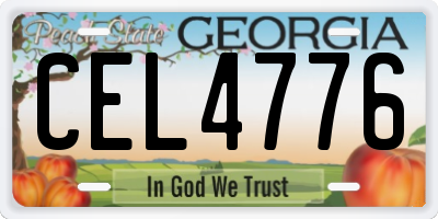 GA license plate CEL4776