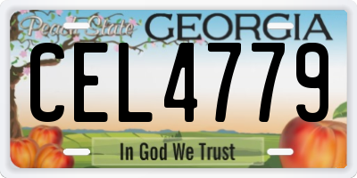 GA license plate CEL4779