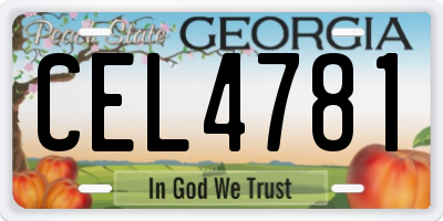 GA license plate CEL4781