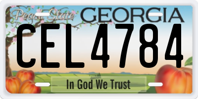 GA license plate CEL4784