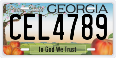 GA license plate CEL4789