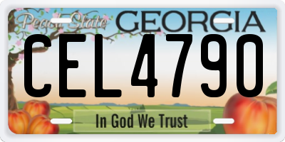 GA license plate CEL4790