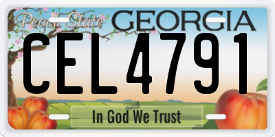 GA license plate CEL4791