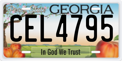 GA license plate CEL4795