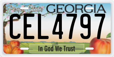 GA license plate CEL4797