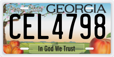 GA license plate CEL4798