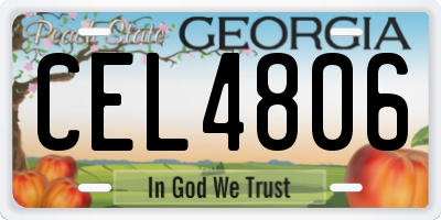 GA license plate CEL4806