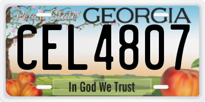 GA license plate CEL4807