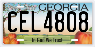 GA license plate CEL4808
