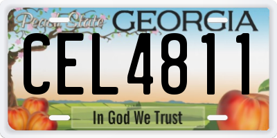 GA license plate CEL4811