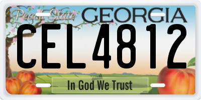 GA license plate CEL4812