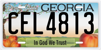 GA license plate CEL4813