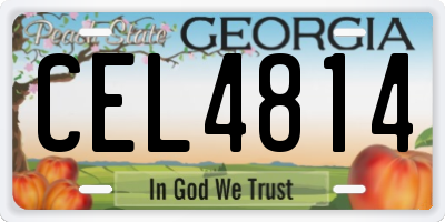 GA license plate CEL4814