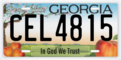 GA license plate CEL4815