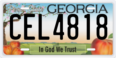 GA license plate CEL4818
