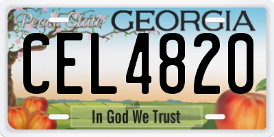 GA license plate CEL4820