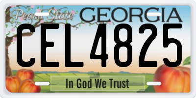 GA license plate CEL4825