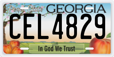 GA license plate CEL4829