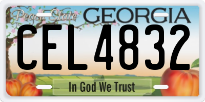 GA license plate CEL4832