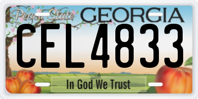GA license plate CEL4833