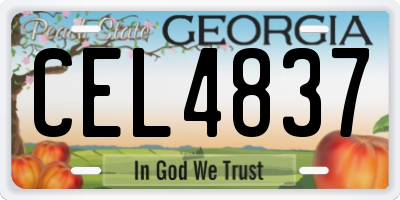 GA license plate CEL4837