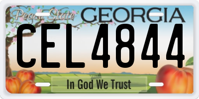 GA license plate CEL4844