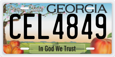GA license plate CEL4849