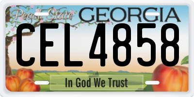 GA license plate CEL4858