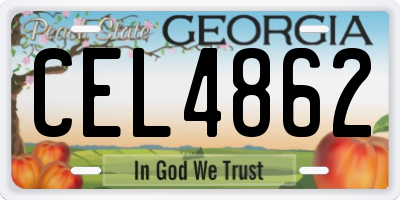 GA license plate CEL4862