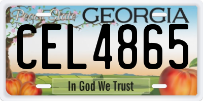 GA license plate CEL4865