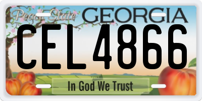 GA license plate CEL4866