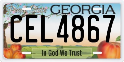 GA license plate CEL4867