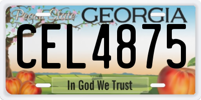 GA license plate CEL4875