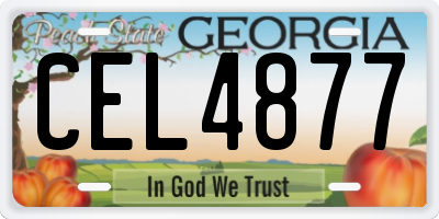 GA license plate CEL4877
