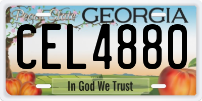 GA license plate CEL4880