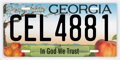 GA license plate CEL4881
