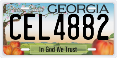 GA license plate CEL4882