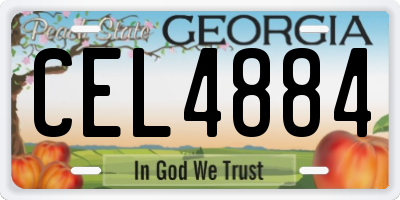 GA license plate CEL4884