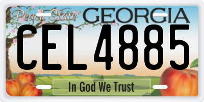 GA license plate CEL4885