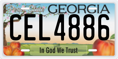 GA license plate CEL4886
