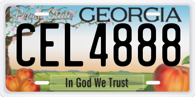 GA license plate CEL4888