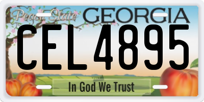 GA license plate CEL4895