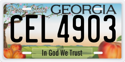 GA license plate CEL4903