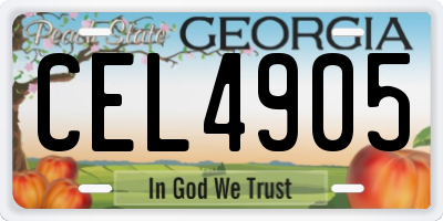 GA license plate CEL4905