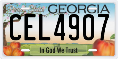 GA license plate CEL4907