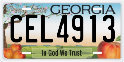 GA license plate CEL4913