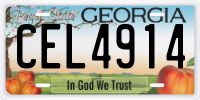 GA license plate CEL4914